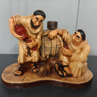 vintage figuraalinen dekantteri Two Monks & Barrel Chalk war - pikkukuva 1