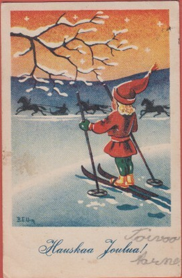 B Uttuslien Tonttu suksilla