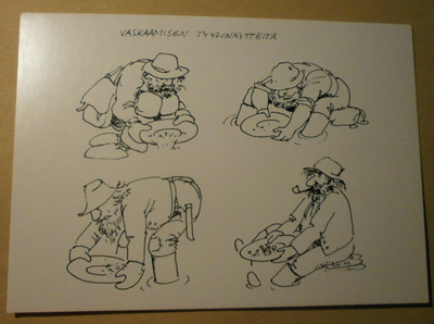 Vaskaamisen tyylinäytteitä, vanha mv piirrospk, ei p.