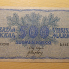 Suomen pankki 500 Markkaa 1956 A-sarjaa - pikkukuva 1