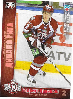 2010-11 KHL #DYR22 Rodrigo Lavins Dynamo Riga ex- HPK Ilves