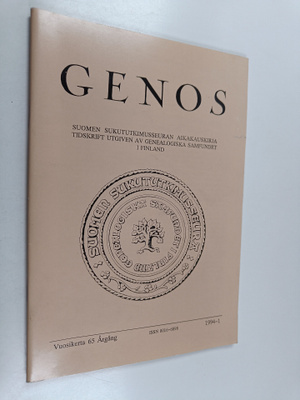 Genos : Suomen sukututkimusseuran aikakauskirja 1/1994