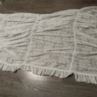 Valkoinen pitsi puffi verhokappa 245cm - pikkukuva 3