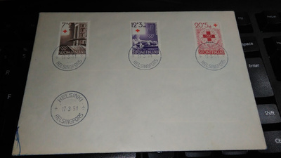 Punainen Risti 1951 FDC Lape22€ 26/5