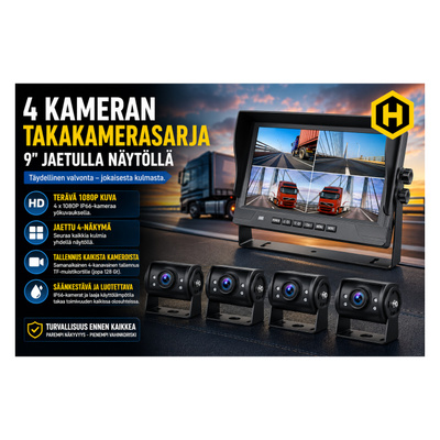 4 Kameran Takakamerasarja 9" Jaetulla Näytöllä