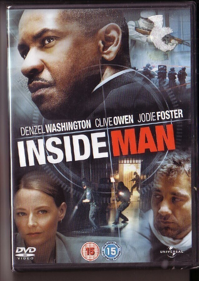 dvd, Inside Man (D Washington, C Owen, J Foster) Uusi / New