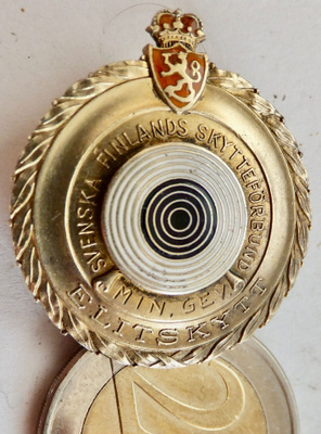 Merkki Ammunta SFS Valioampuja Hopeaa 1931 VANHA Vaakuna