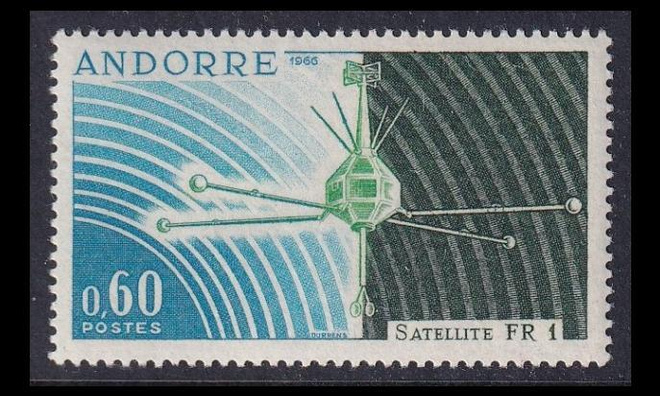 Andorra Fr 197 ** FR 1 -satelliitin laukaisu (1966)