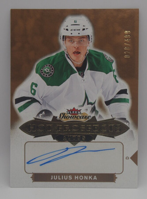 2016-17 Fleer showcase Hot prospects auto Julius Honka /499
