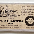 Vanha Oy Sahanterän mainos magneettina * 30-luku - pikkukuva 1