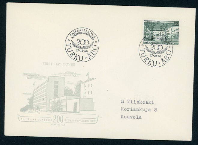 FDC 1956 Sairaalalaitos 200 vuotta