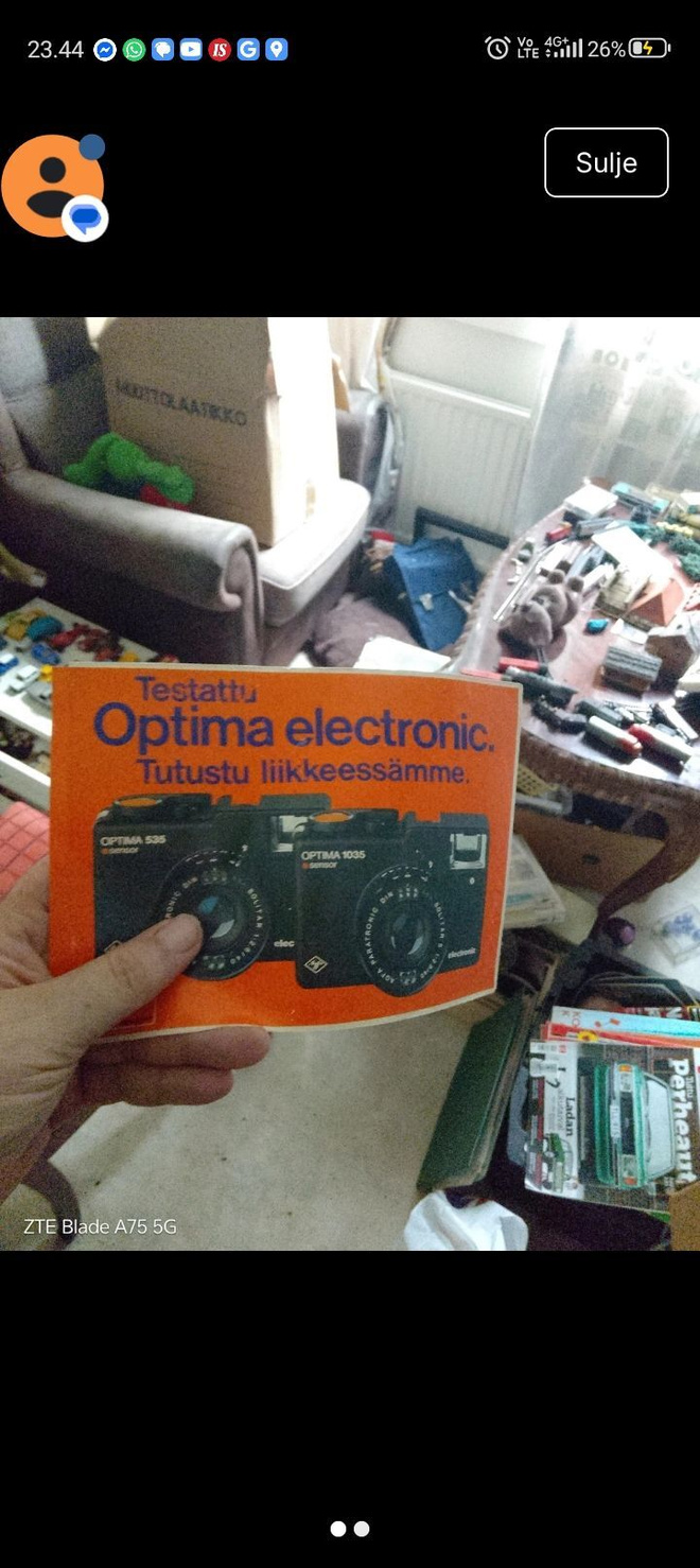 Optima kamera tarra iso. Aidosti vanha