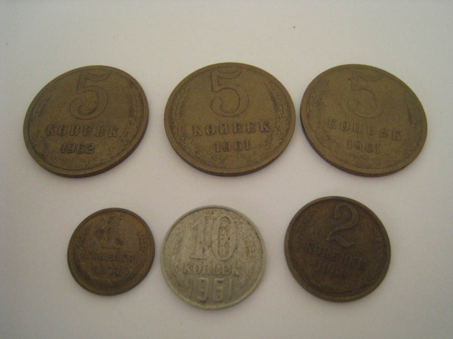 Kopeekka  CCCP 60-luvulta 7 kpl LISÄTTY 20 kop