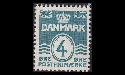 Tanska 197_II ** Aaltoviiva 4 öre (1933)