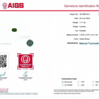 Vihreä turmaliini 1.71 ct VVS puhdas + AIGS aitoustodistus - pikkukuva 3