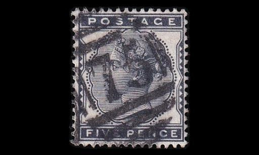 Iso-Britannia 62 o Victoria 5 P numeroleima 75 (1880)