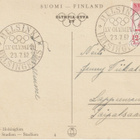 1952 Helsingin Olympia-erikoisleima Stadion kortissa+merkit - pikkukuva 1