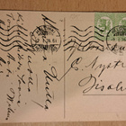 siluettitaidekortti, vanha, nainen ja kanoja, kulkenut 1924 - pikkukuva 2