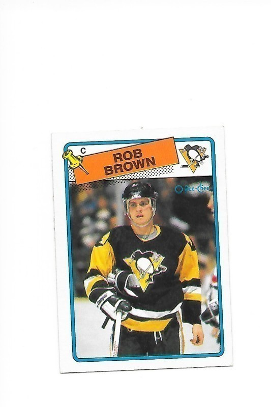 1988-89 OPC #109 Rob Brown Pittsburgh Penguins RC