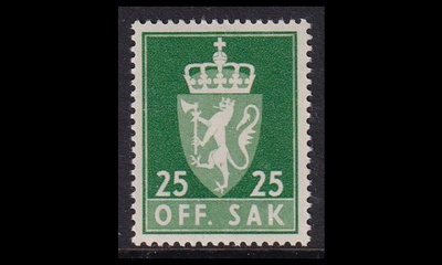 Norja 72x ** Virkamerkki 25 öre x-pap (1955)