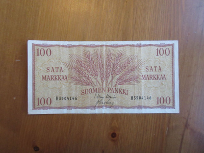 100 markkaa 1957 (sarjan:o H3504146)