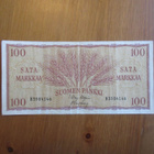 100 markkaa 1957 (sarjan:o H3504146) - pikkukuva 1