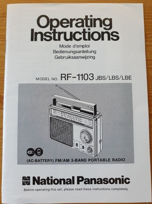 Käyttöohje National Panasonic