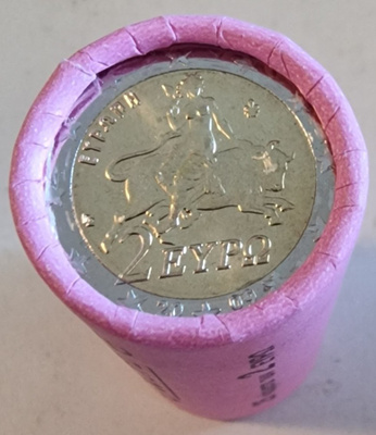 Kreikka 2009 2€ rulla, 25kpl 2€ kolikoita UNC