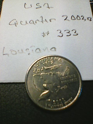 USA quarter 2002D, Lousiana, km#333