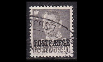 Tanska PF_37 o Frederik IX 40 öre harmaa (1955)