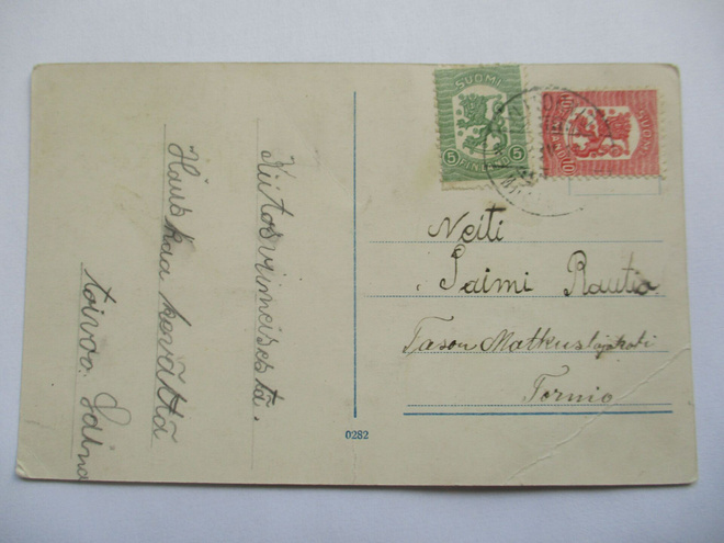 1918 Ylitornio kortti vaasalaismerkein Tornioon