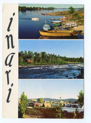 Vanha postikortti Inari vuodelta 1967