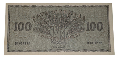 100 Markkaa 1955 O8018993 kl 7