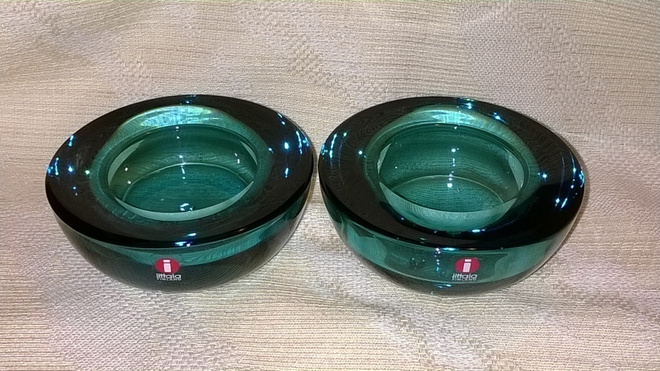Iittala - Ballo - 2 kpl - merensiniset kynttilälyhdyt