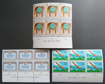 Markkakuusilot 1975-76, 3 erill. postituoreena