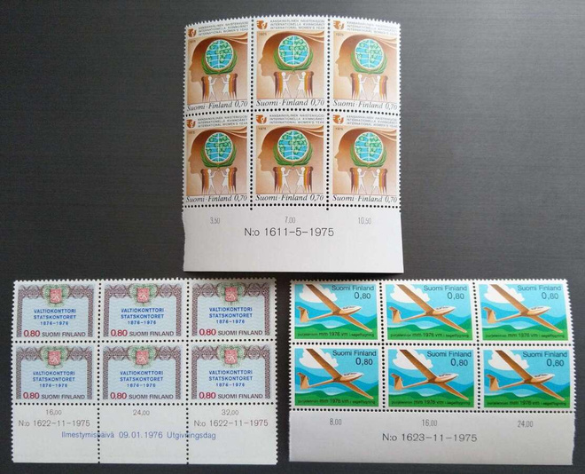 Markkakuusilot 1975-76, 3 erill. postituoreena