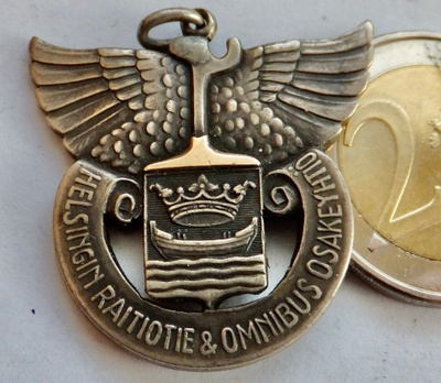 VANHA Merkki Raitiotie & Omnibus Oy Helsinki Hopeaa 1939