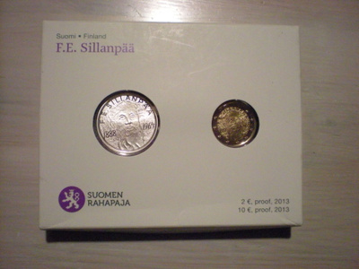 F. E. SILLANPÄÄ 10 euroa PROOF + 2 euroa PROOF