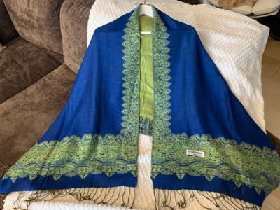 Sininen / vihreä pashmina hartiahuivi