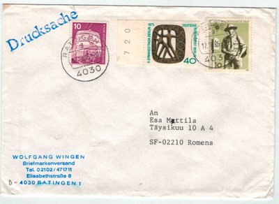 Berlin Mi 493 ym painotuote Suomeen