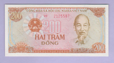 Vietnam 200 Dong v.1987 UNC P-100