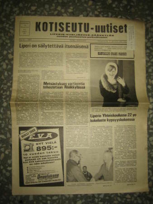 Sanomalehti: Kotiseutu-uutiset 21.3.1969