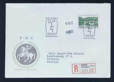 1964 FDC Yleismerkki 2,00 mk - R-kuori