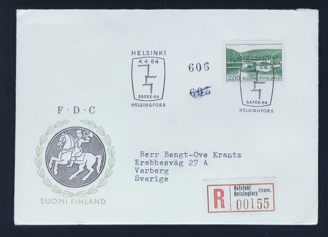 1964 FDC Yleismerkki 2,00 mk - R-kuori