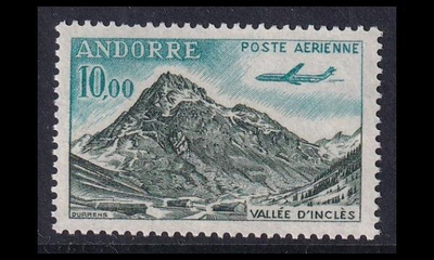 Andorra Fr 185 ** Lentoposti 10.00 Fr (1964)