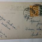 Tyttö, tipuja, pajunkissoja, Pääsiäiskortti Latviasta 1925 - pikkukuva 2