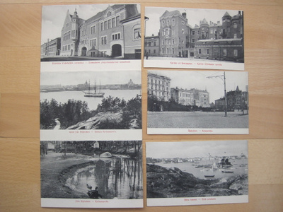 VANHA Postikortti Haitarikortti 6 Kuvaa Helsinki 1900-l