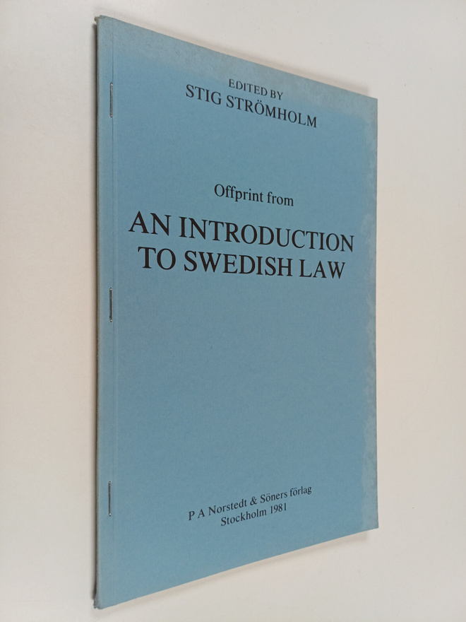 Stig Strömholm : Offprint from an Introduction to Swedish...