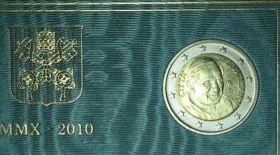 2010 VATIKAANI 2 euro BU laatu