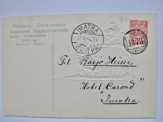 VANHA Postikortti Numeroleima 1373 + Imatra 1913